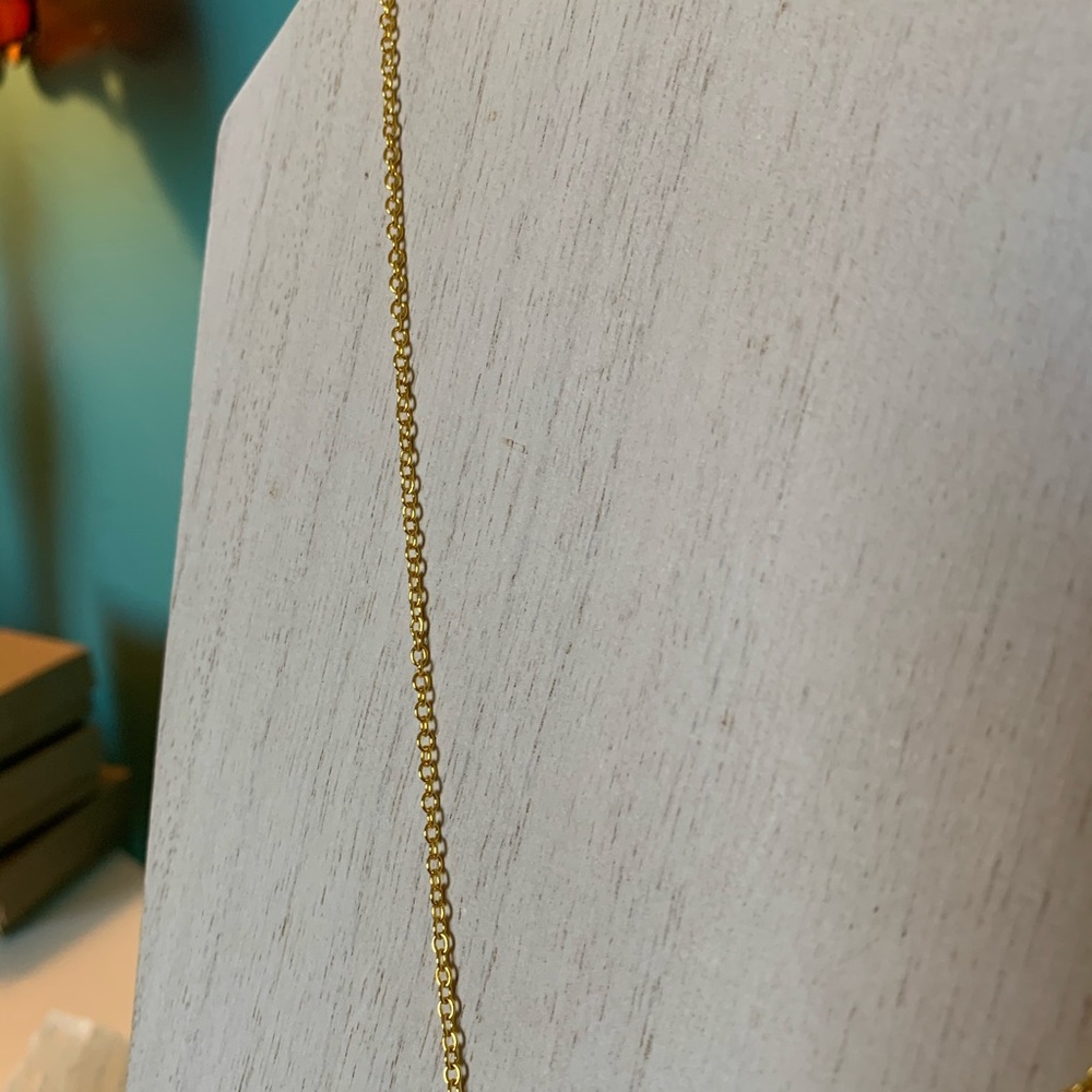 Raw Selenite Stick Dipped in 14K Gold Necklace - Picture 6 of 10